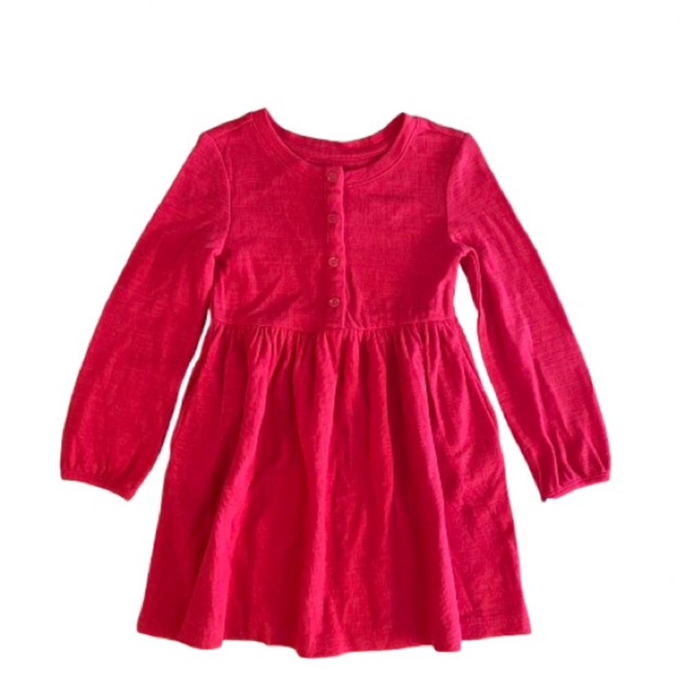 Cat & Jack Girl's Long Sleeve Dress Size 4T Bright Pink Casual Everday Play NWT
